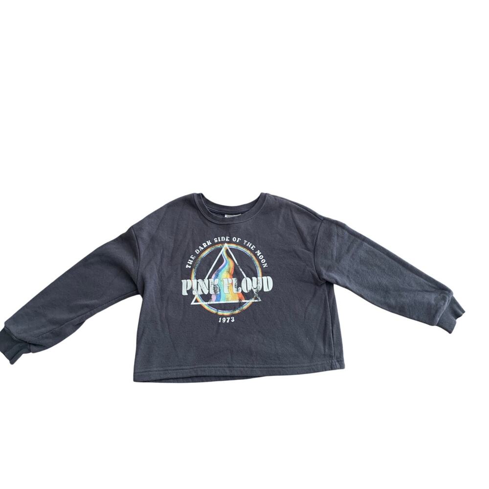Pink Floyd Crop Top – Girls’ Small – Gray Long Sleeve – Classic Rock Tee